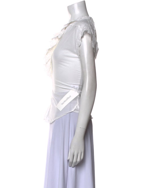 Nili Lotan V-Neck Short Sleeve Button-Up Top