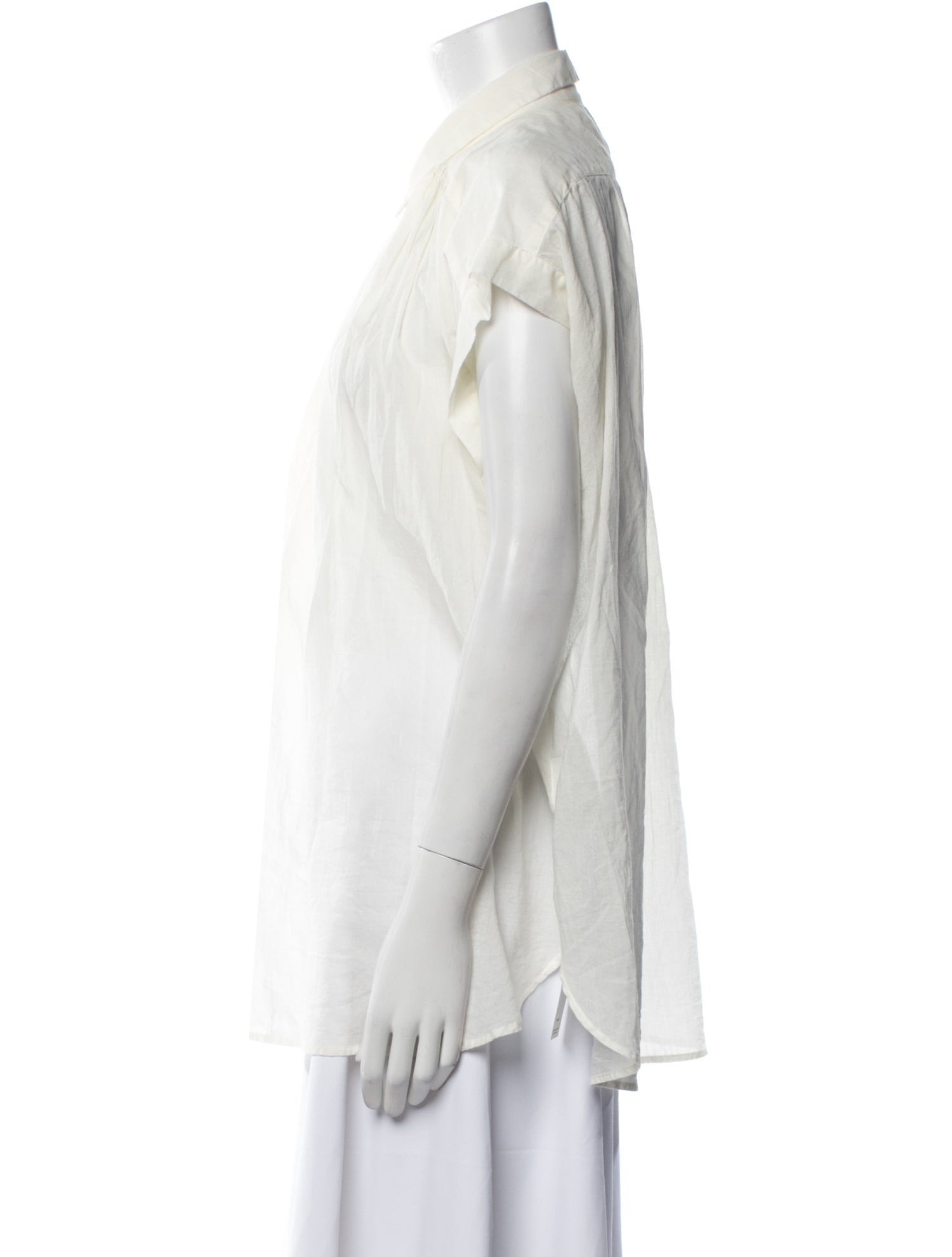 Nili Lotan Short Sleeve Button-Up Top