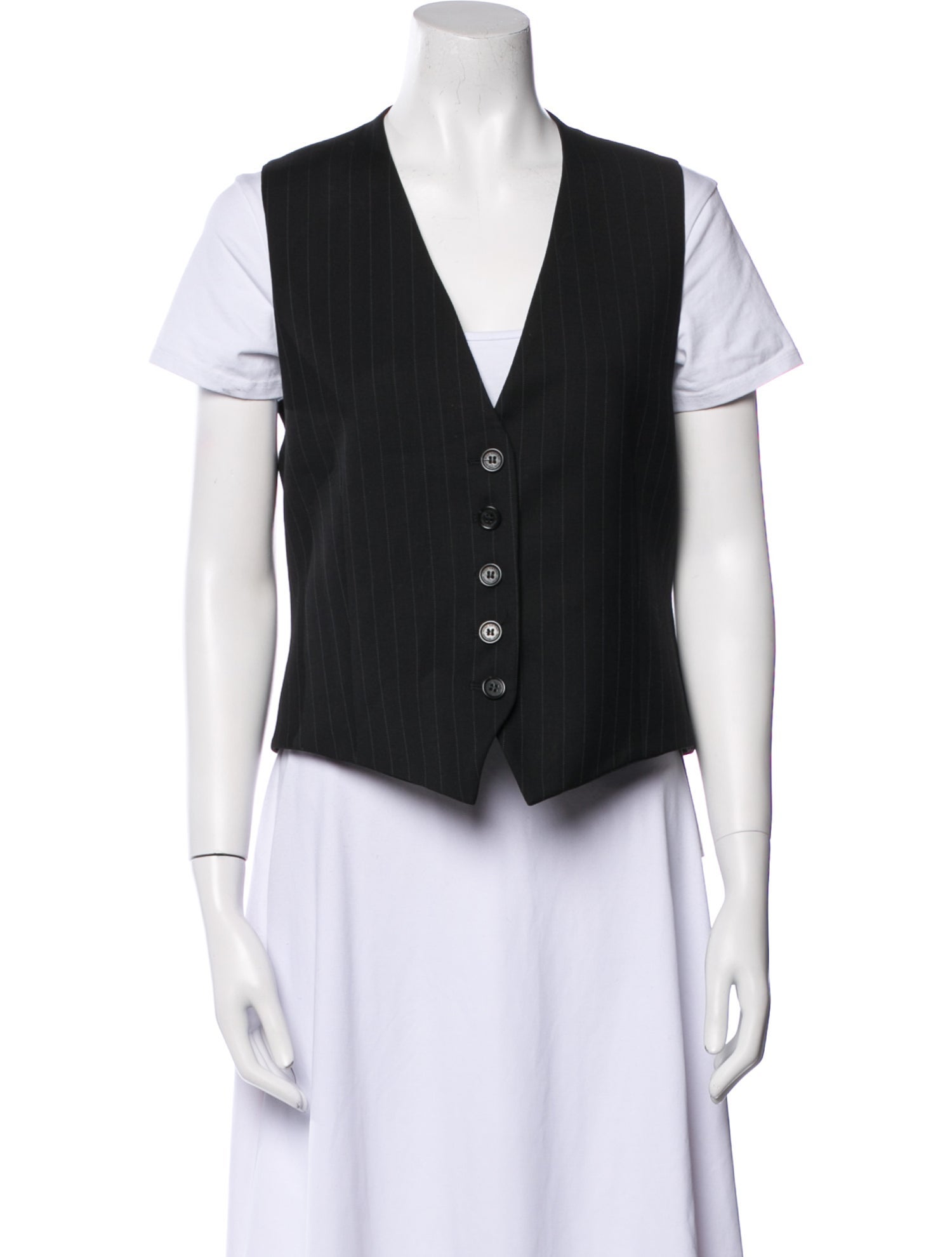 Nili Lotan Virgin Wool Striped Vest