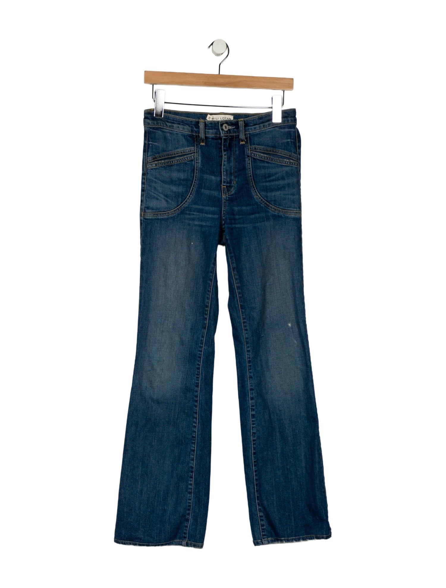Nili Lotan Mid-Rise Wide Leg Jeans