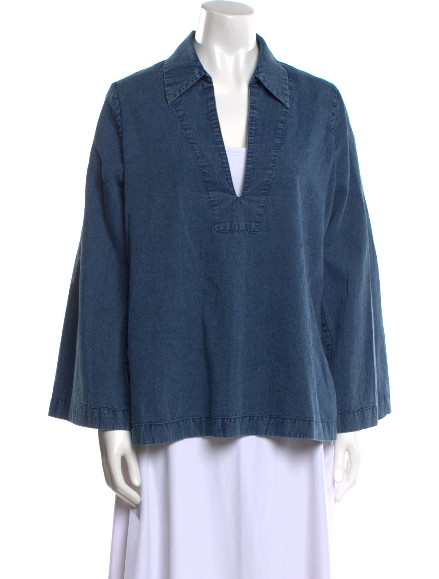 Nili Lotan V-Neck Long Sleeve Blouse