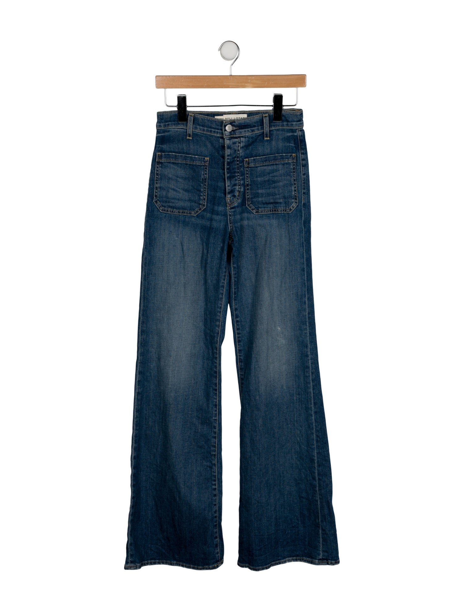Nili Lotan Mid-Rise Wide Leg Jeans
