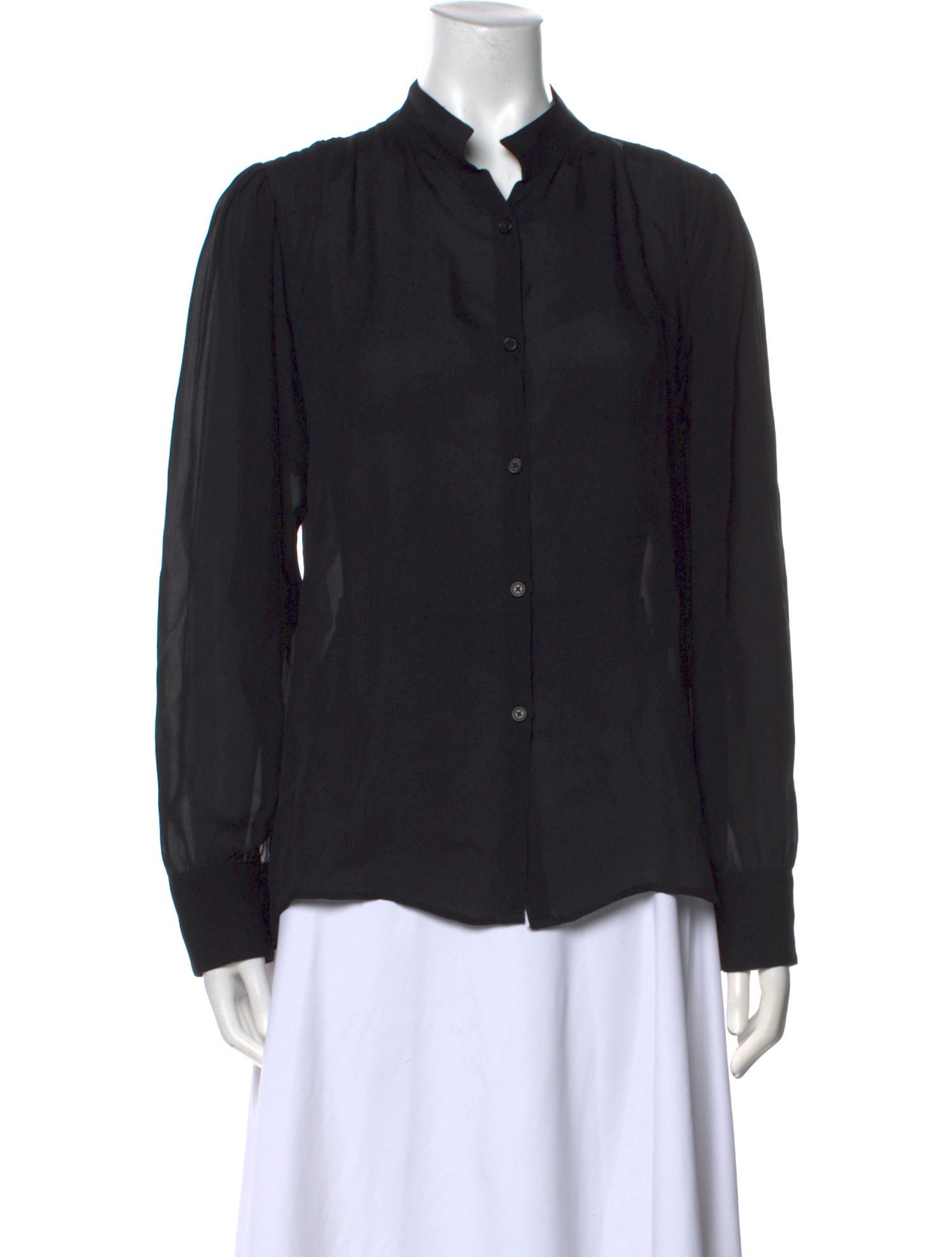 Nili Lotan Silk Long Sleeve Button-Up Top