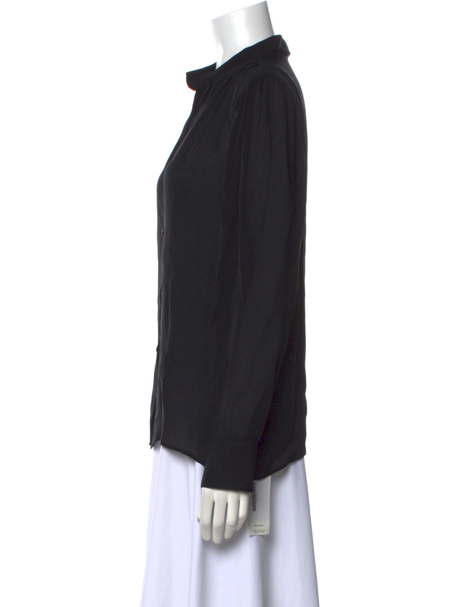 Nili Lotan Silk Long Sleeve Button-Up Top