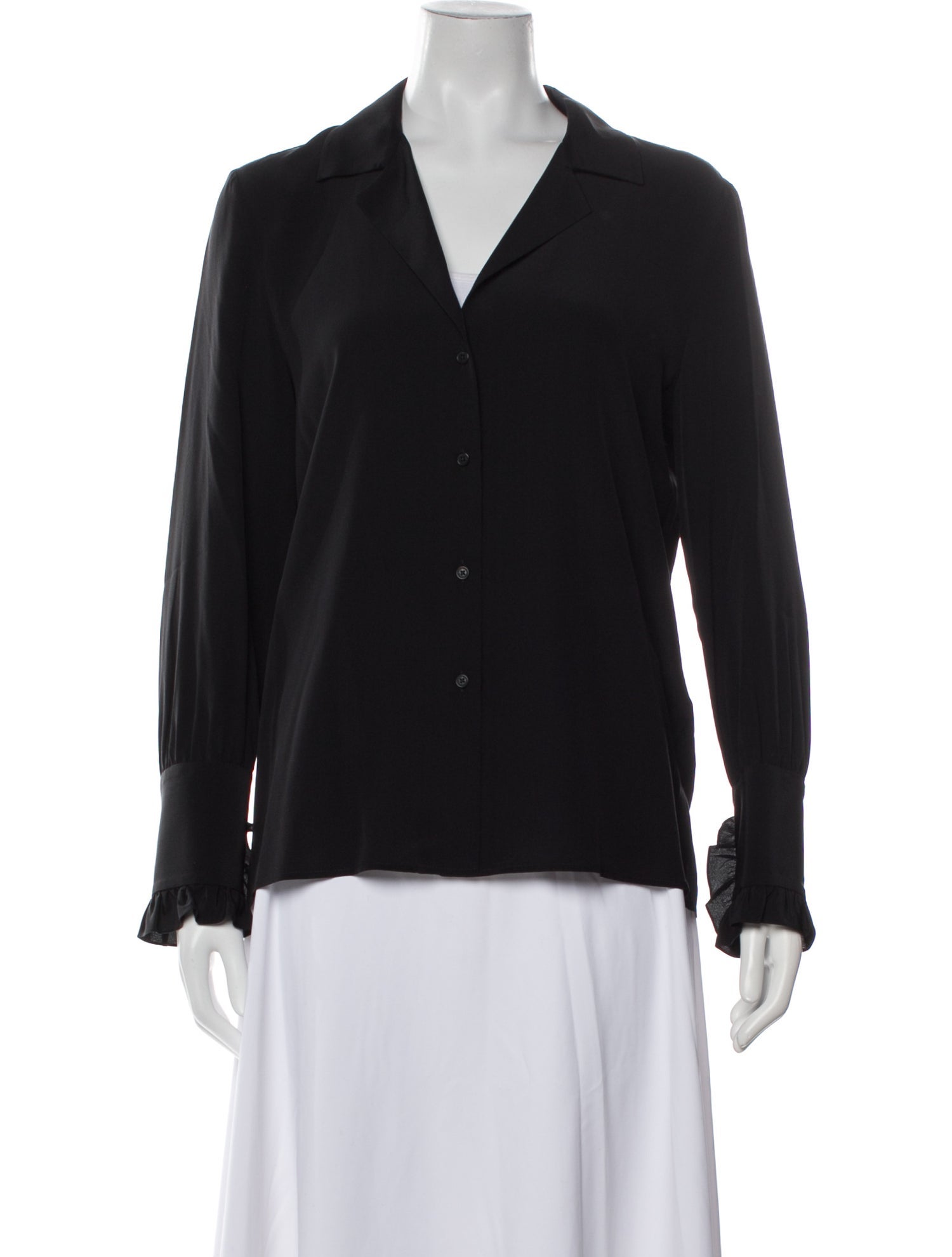 Nili Lotan Silk V-Neck Button-Up Top w/ Tags