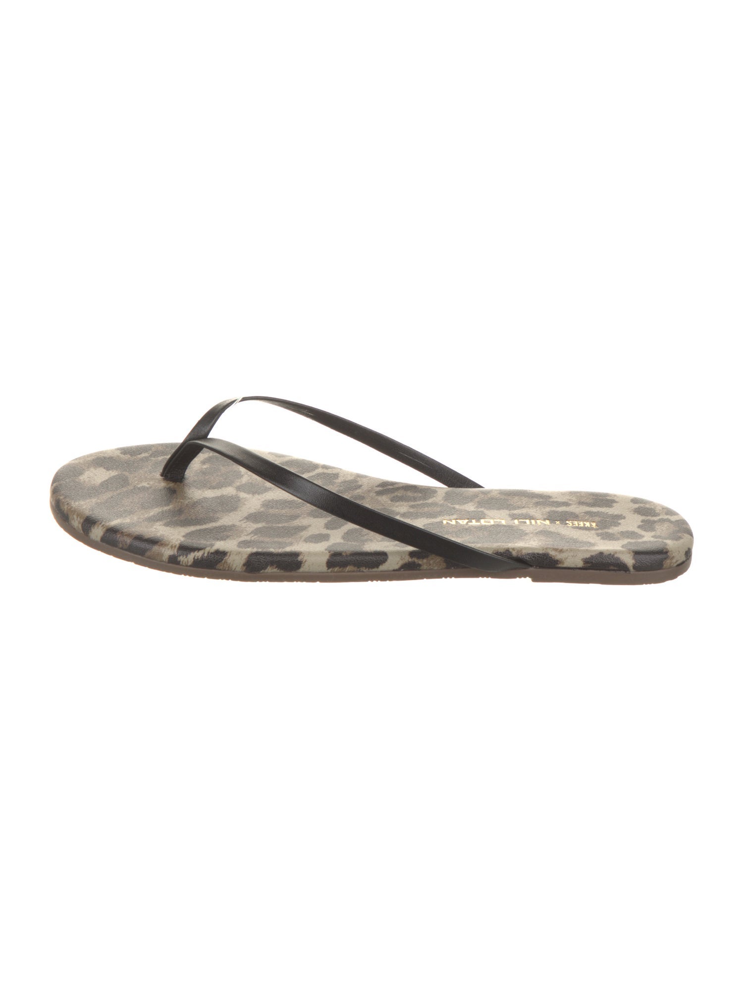 Nili Lotan Leather Animal Print Flip Flops w/ Tags
