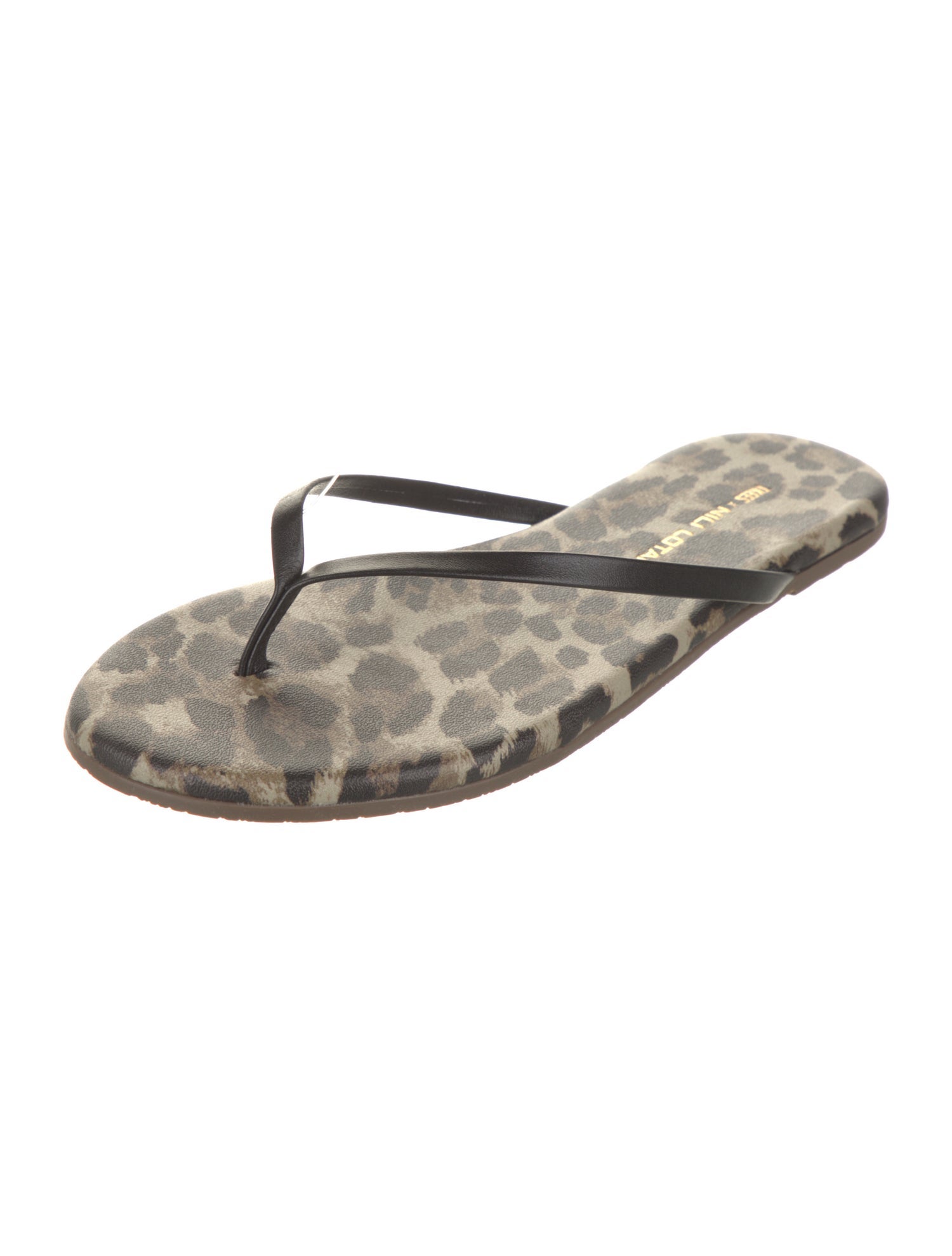 Nili Lotan Leather Animal Print Flip Flops w/ Tags