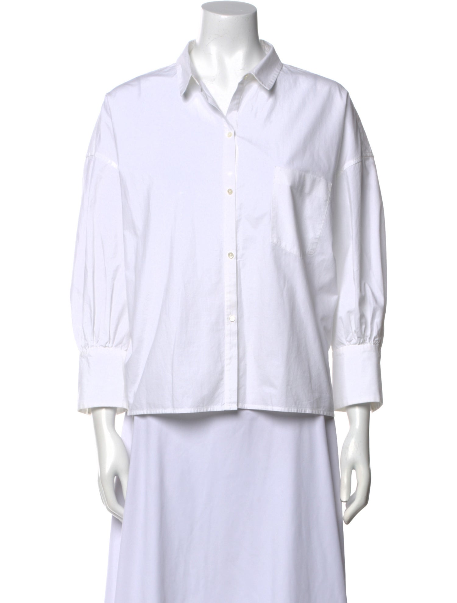 Nili Lotan Three-Quarter Sleeve Button-Up Top