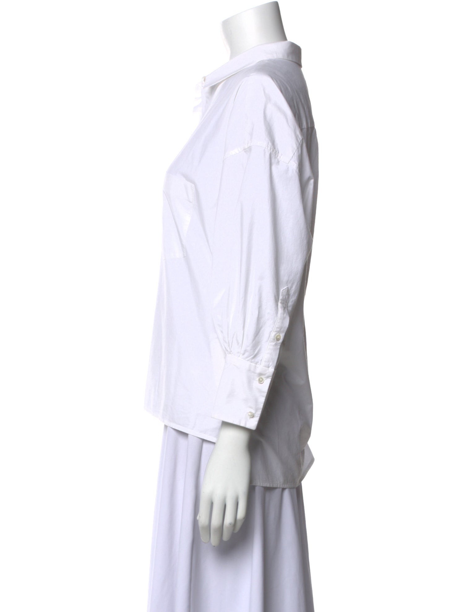 Nili Lotan Three-Quarter Sleeve Button-Up Top