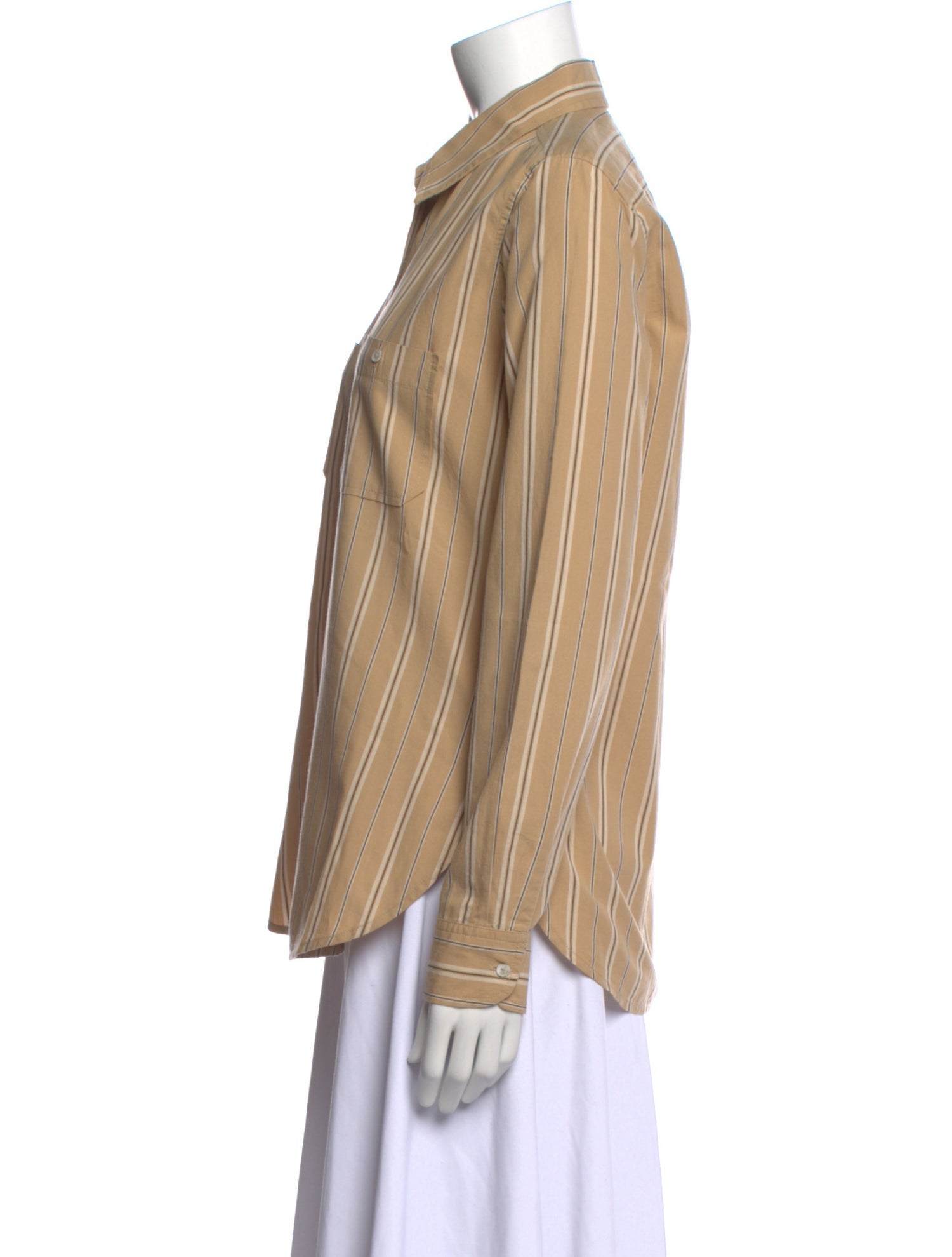 Nili Lotan Striped Long Sleeve Button-Up Top