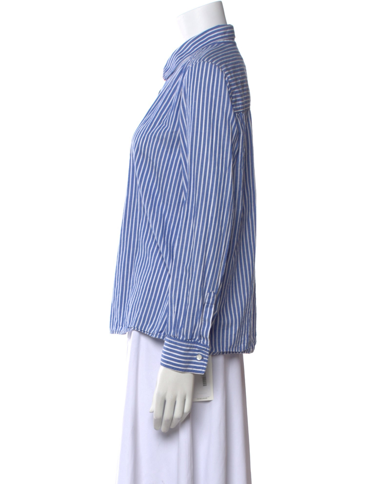 Nili Lotan Striped Long Sleeve Button-Up Top