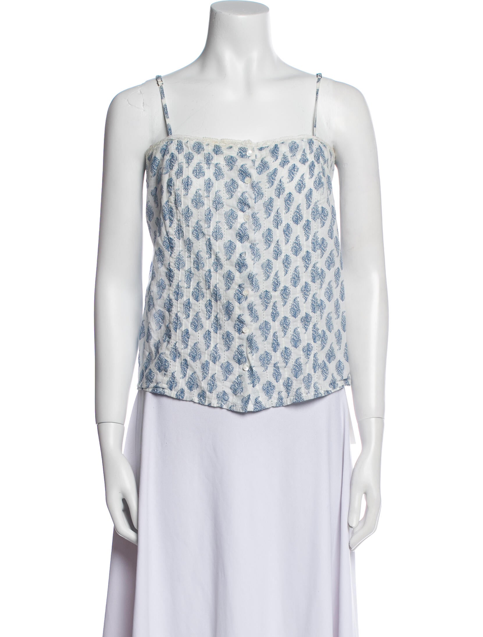 Nili Lotan Printed Square Neckline Top