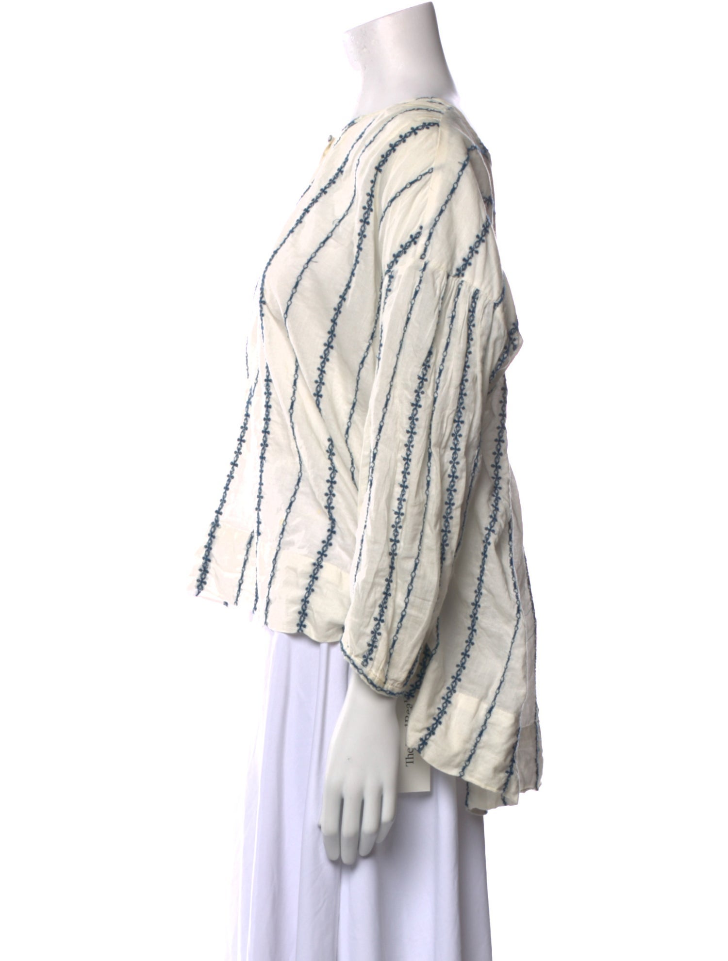 Nili Lotan Striped V-Neck Blouse