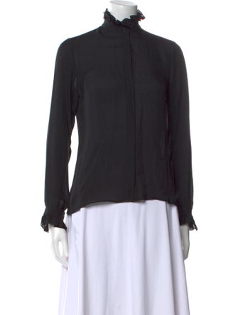 Nili Lotan Silk Mock Neck Blouse