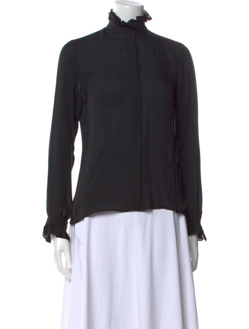 Nili Lotan Silk Mock Neck Blouse