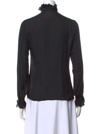 Nili Lotan Silk Mock Neck Blouse