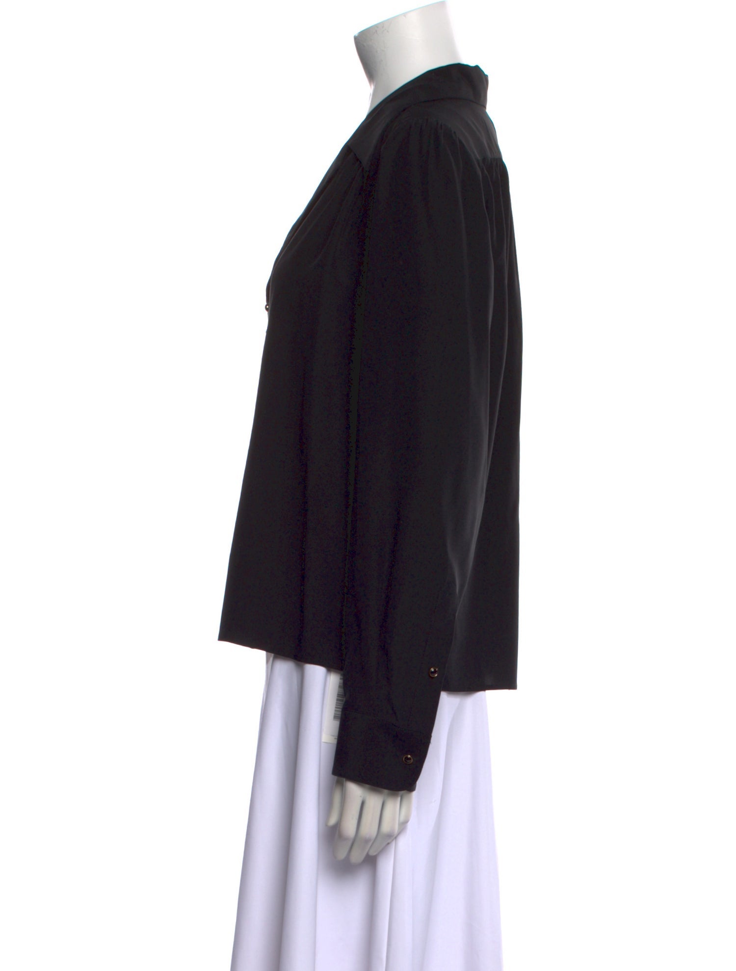 Nili Lotan Silk Long Sleeve Button-Up Top