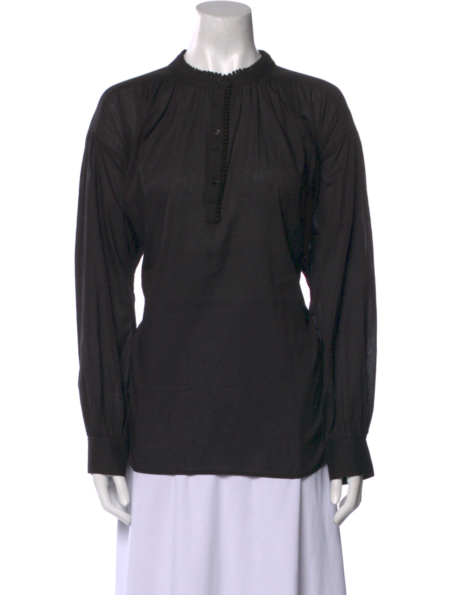 Nili Lotan Mock Neck Long Sleeve Blouse