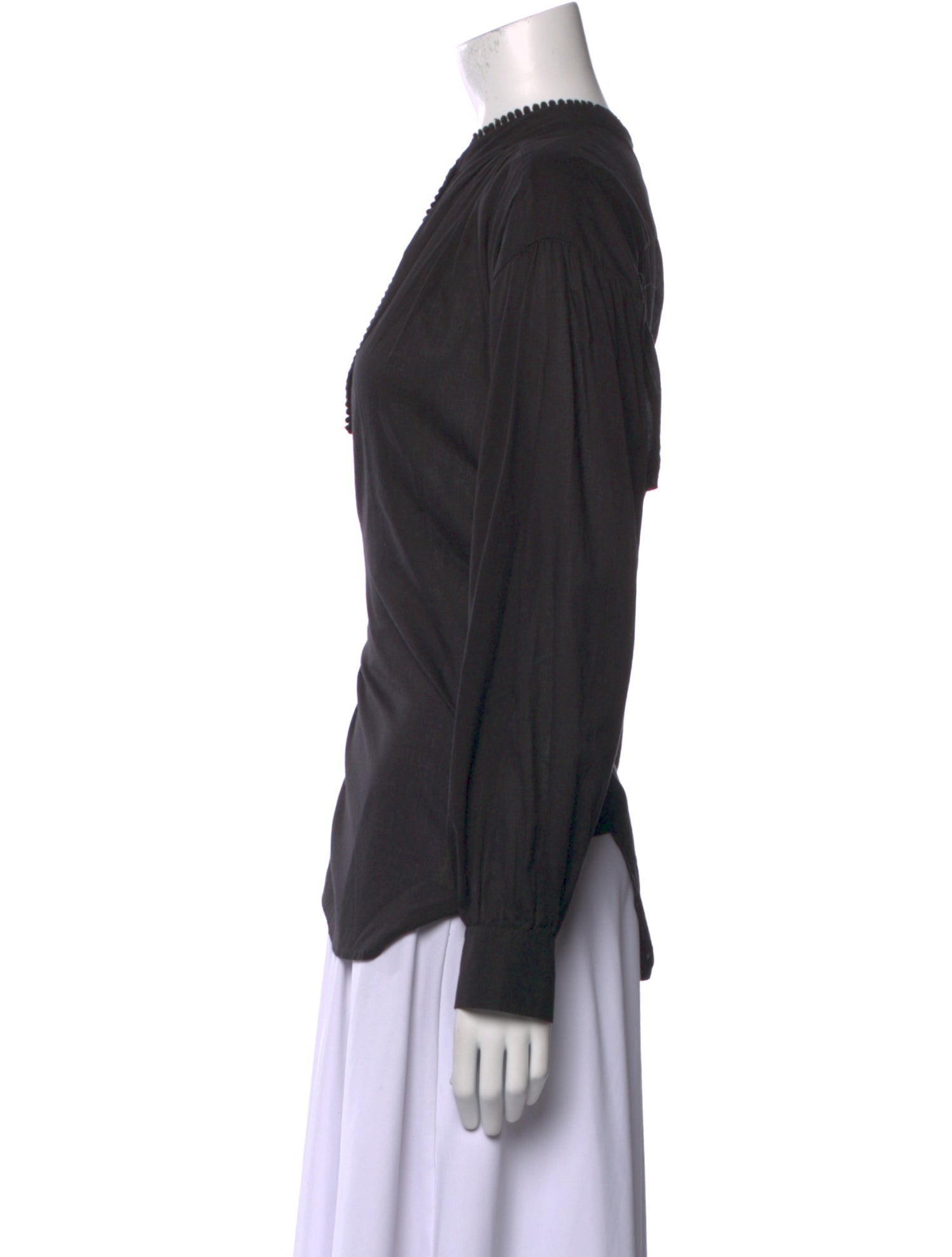 Nili Lotan Mock Neck Long Sleeve Blouse