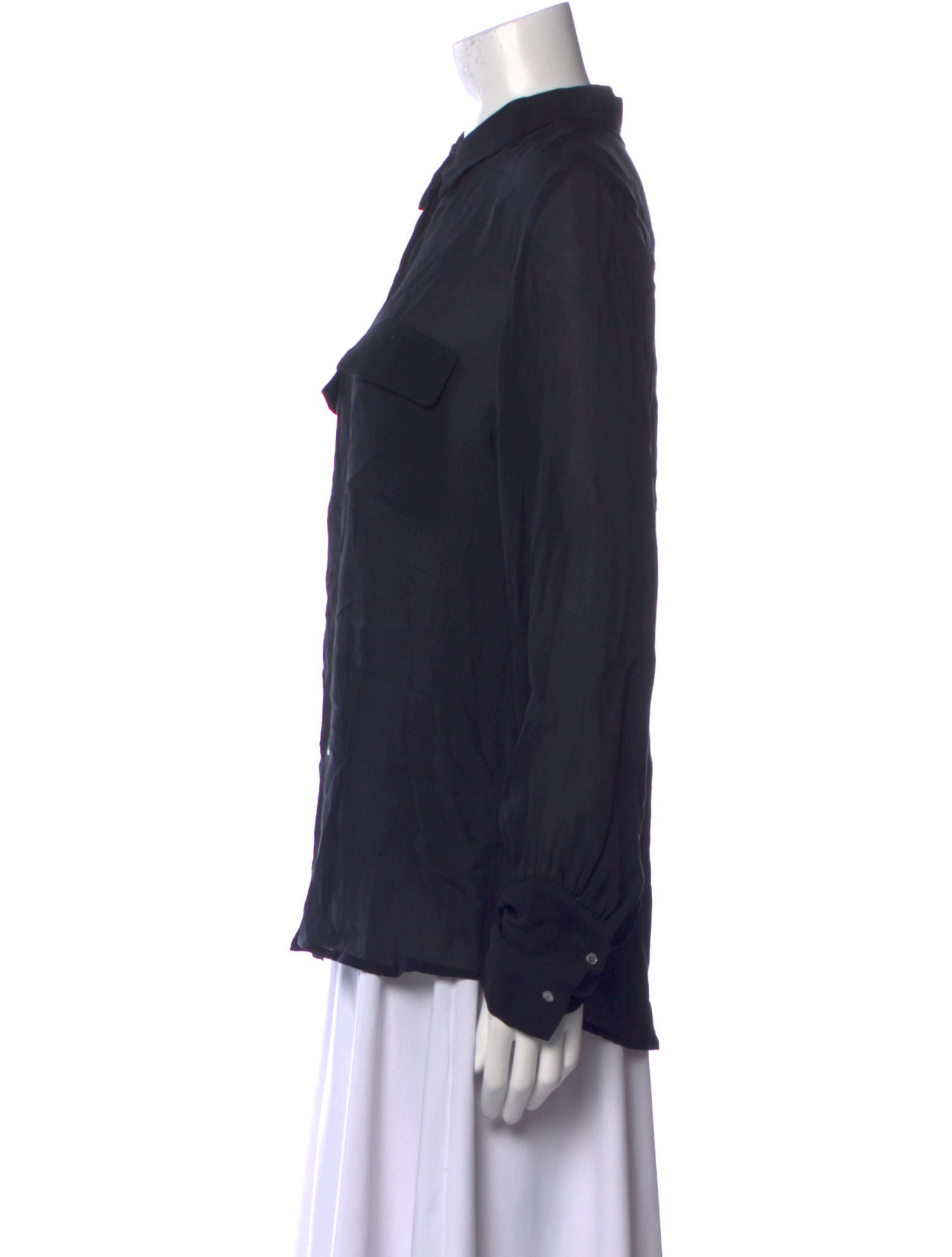 Nili Lotan Silk Long Sleeve Button-Up Top