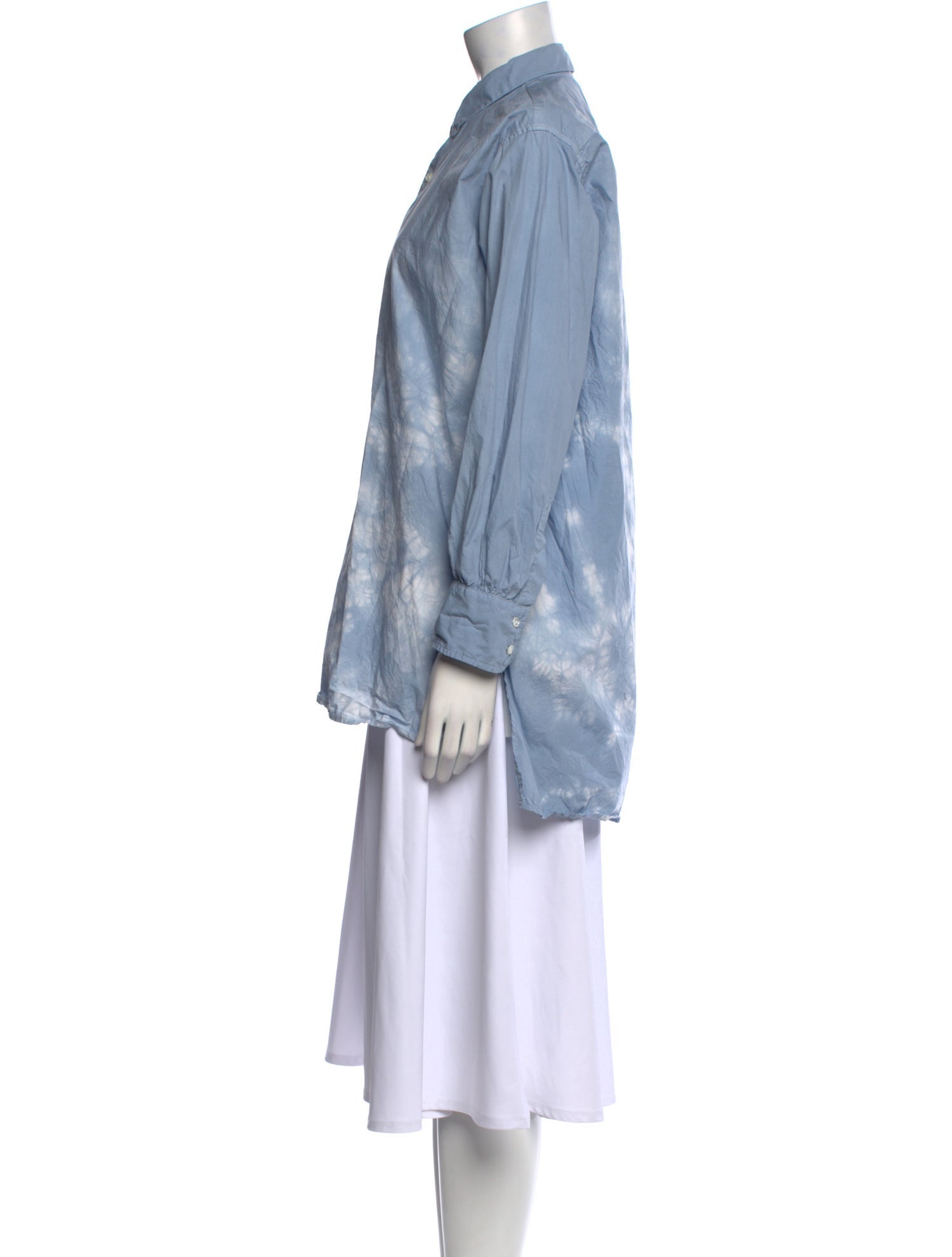 Nili Lotan Tie-Dye Print Mock Neck Tunic