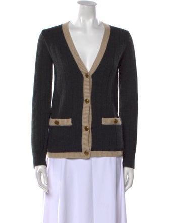 Nili Lotan Wool Colorblock Pattern Sweater