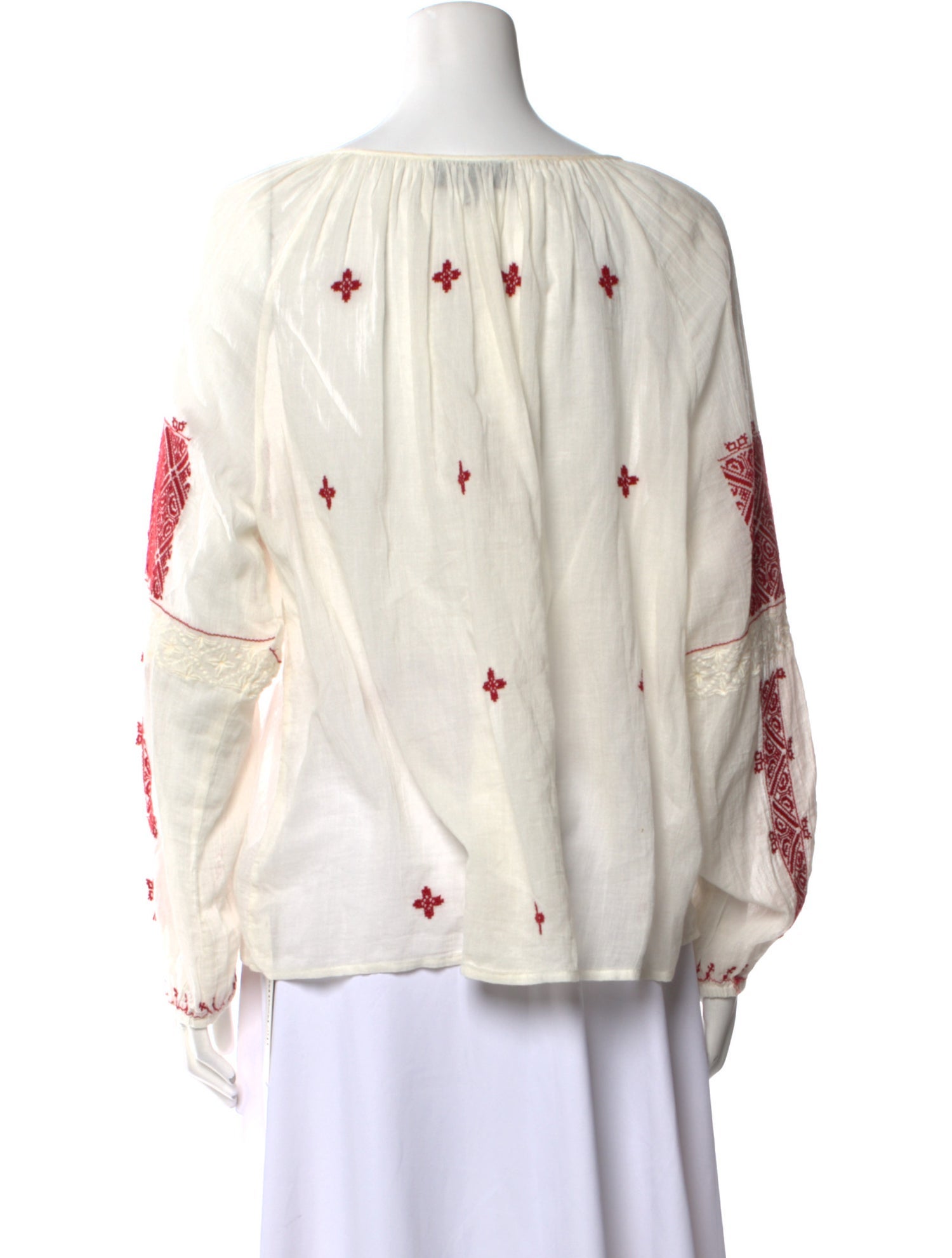 Nili Lotan Printed Tie Neck Blouse