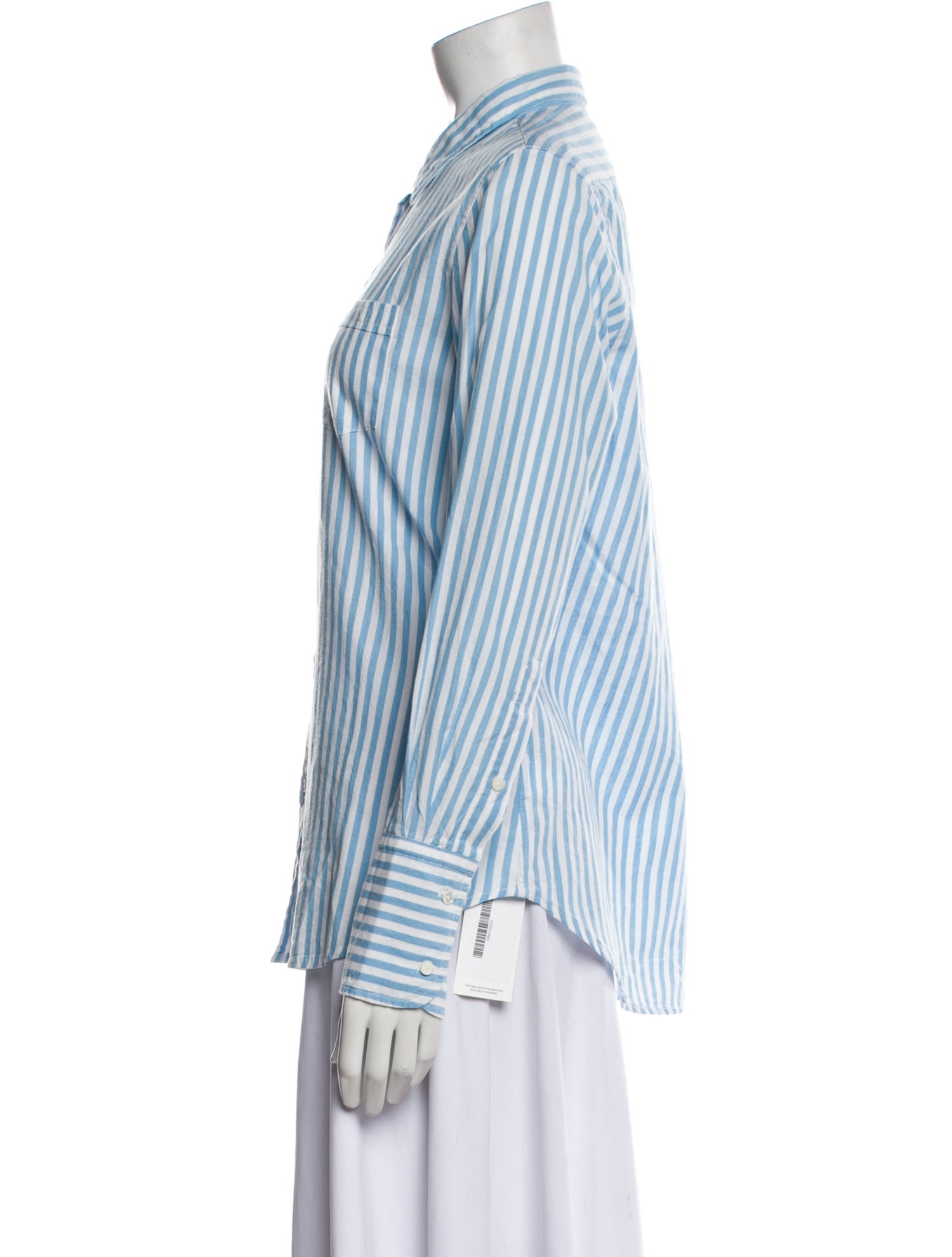 Nili Lotan Striped Long Sleeve Button-Up Top
