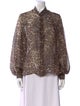 Nili Lotan Silk Animal Print Button-Up Top