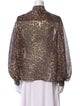 Nili Lotan Silk Animal Print Button-Up Top