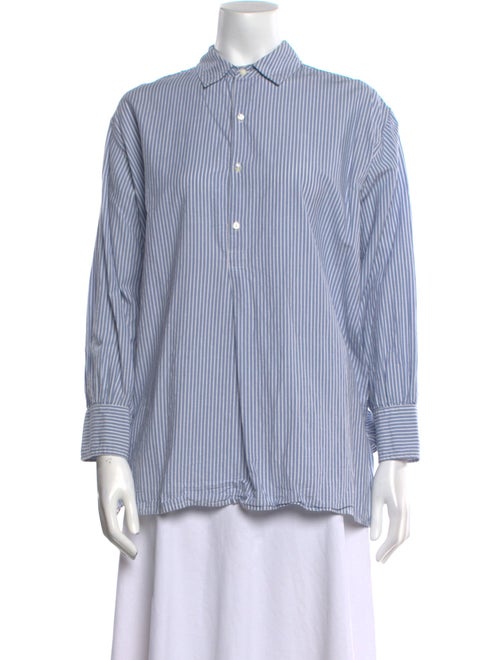 Nili Lotan Striped Long Sleeve Button-Up Top