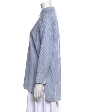 Nili Lotan Striped Long Sleeve Button-Up Top