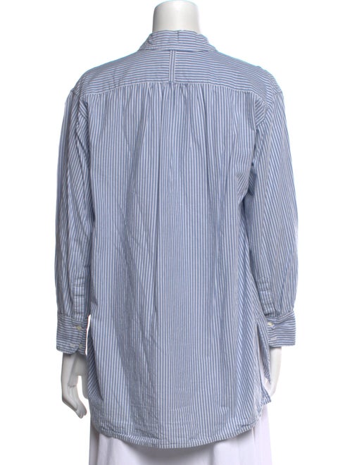 Nili Lotan Striped Long Sleeve Button-Up Top