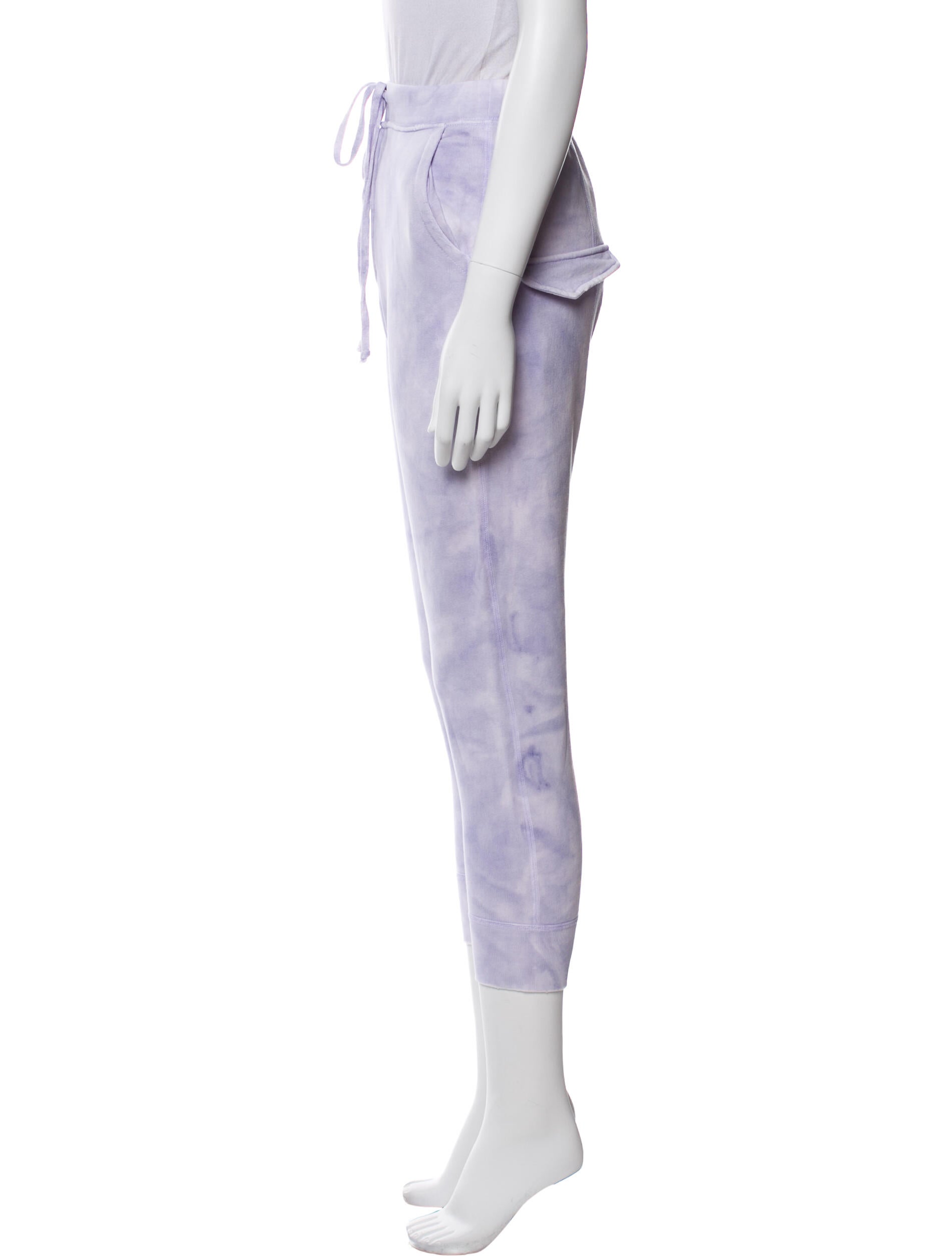 Nili Lotan Printed Raw-Edge Trim Sweatpants w/ Tags