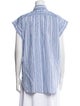 Nili Lotan Striped Short Sleeve Button-Up Top