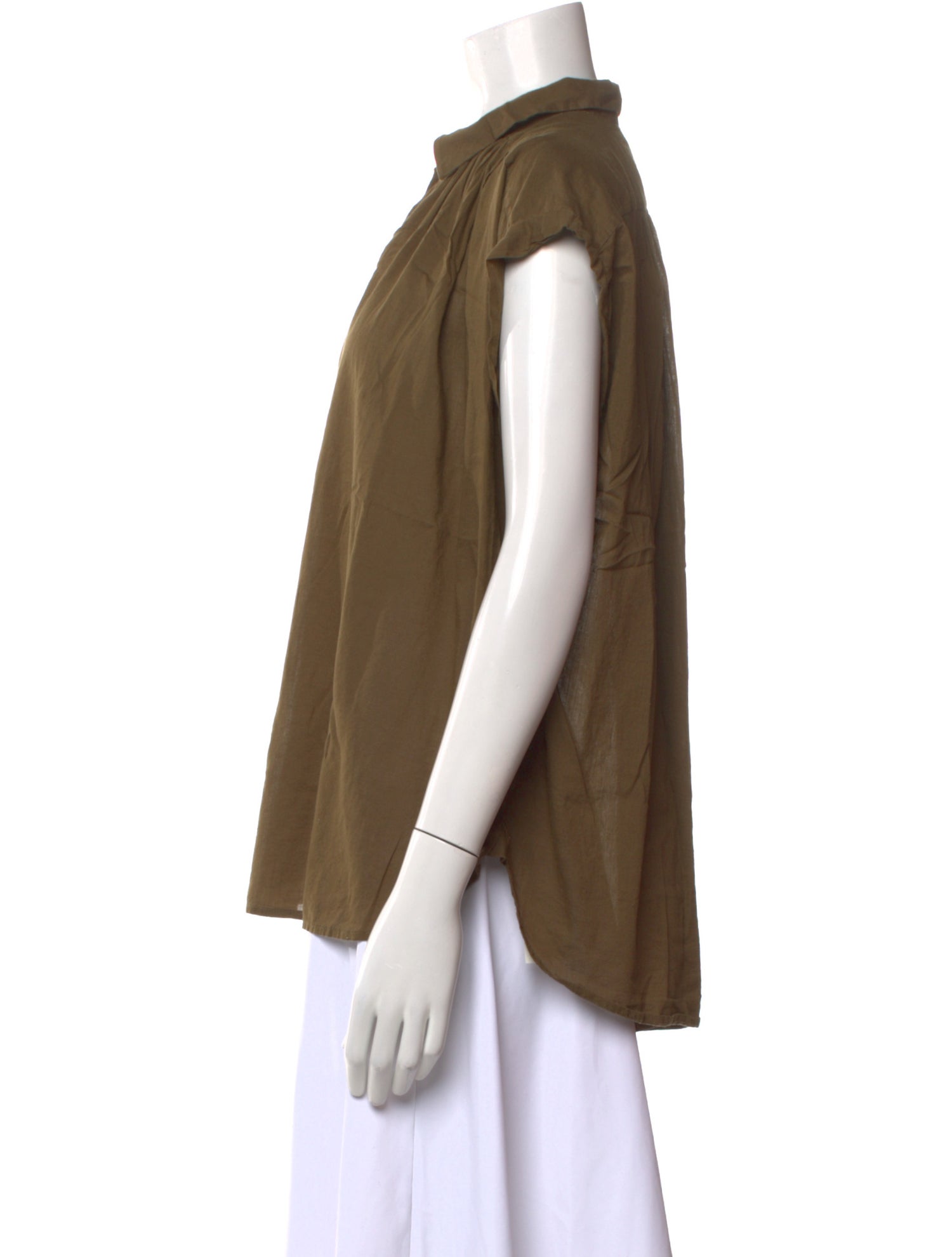 Nili Lotan Short Sleeve Button-Up Top