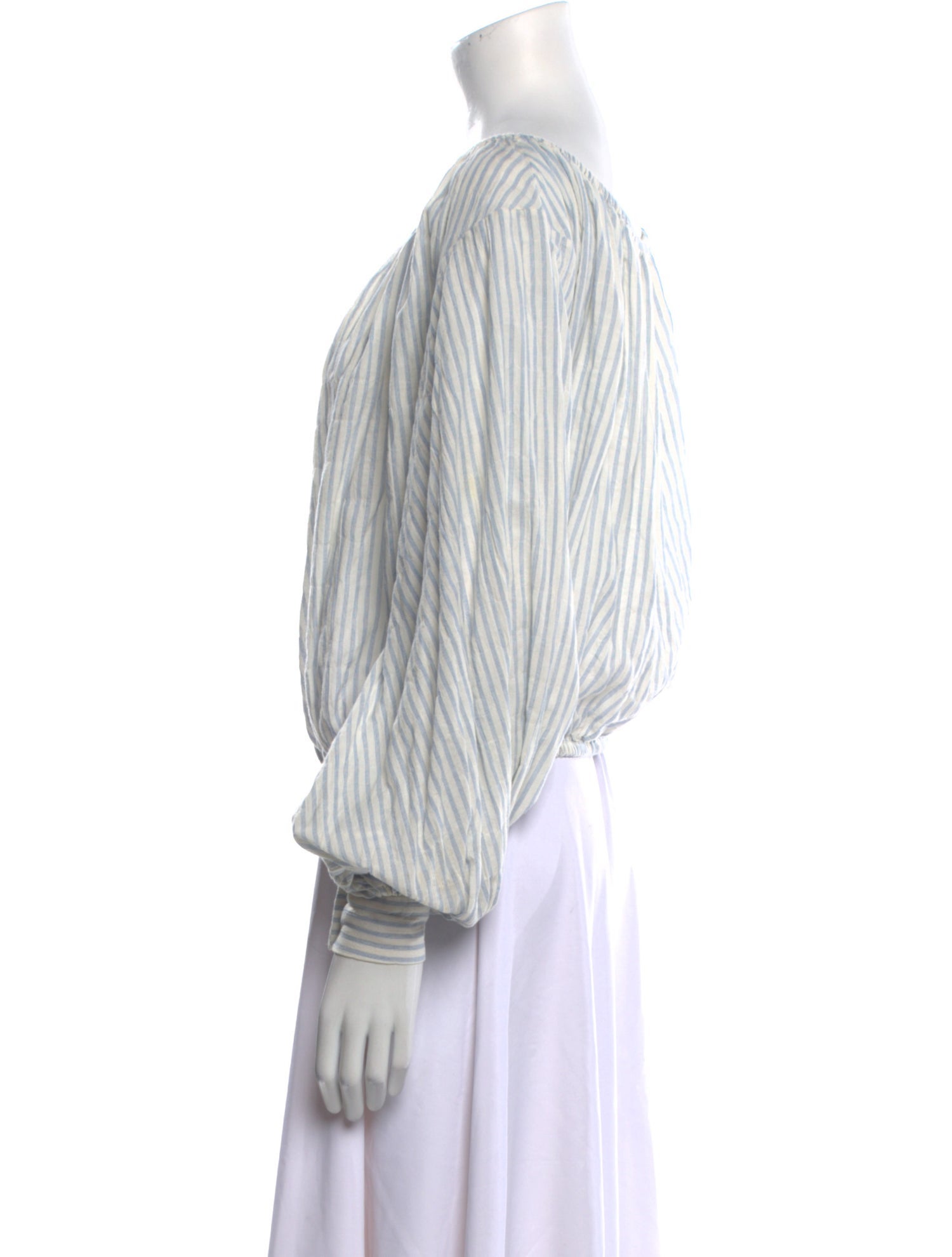 Nili Lotan Striped Scoop Neck Blouse