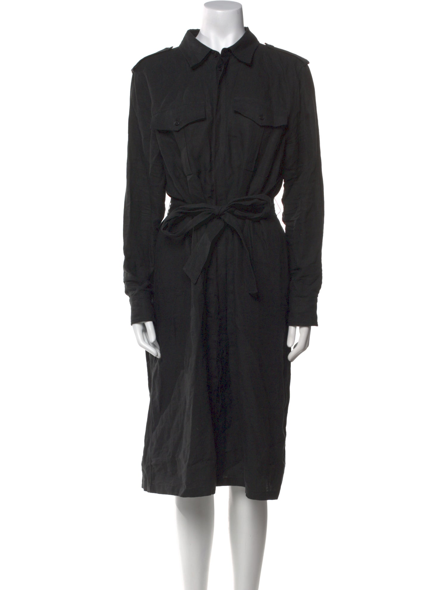 Nili Lotan Linen Midi Length Dress