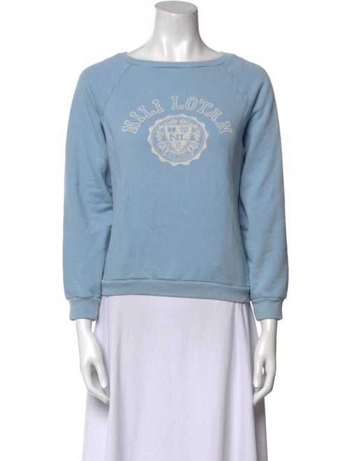 Nili Lotan Graphic Print Bateau Neckline Sweatshirt