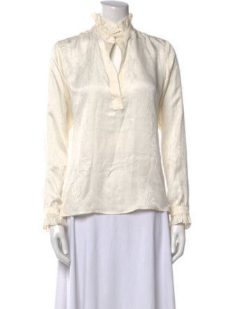 Nili Lotan Silk Mock Neck Blouse