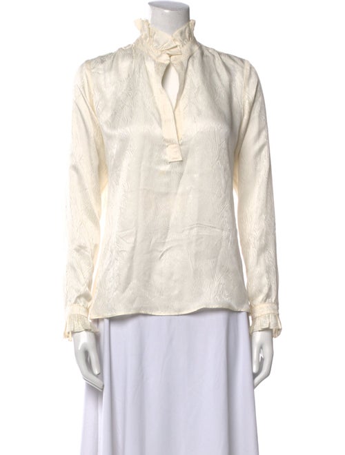 Nili Lotan Silk Mock Neck Blouse