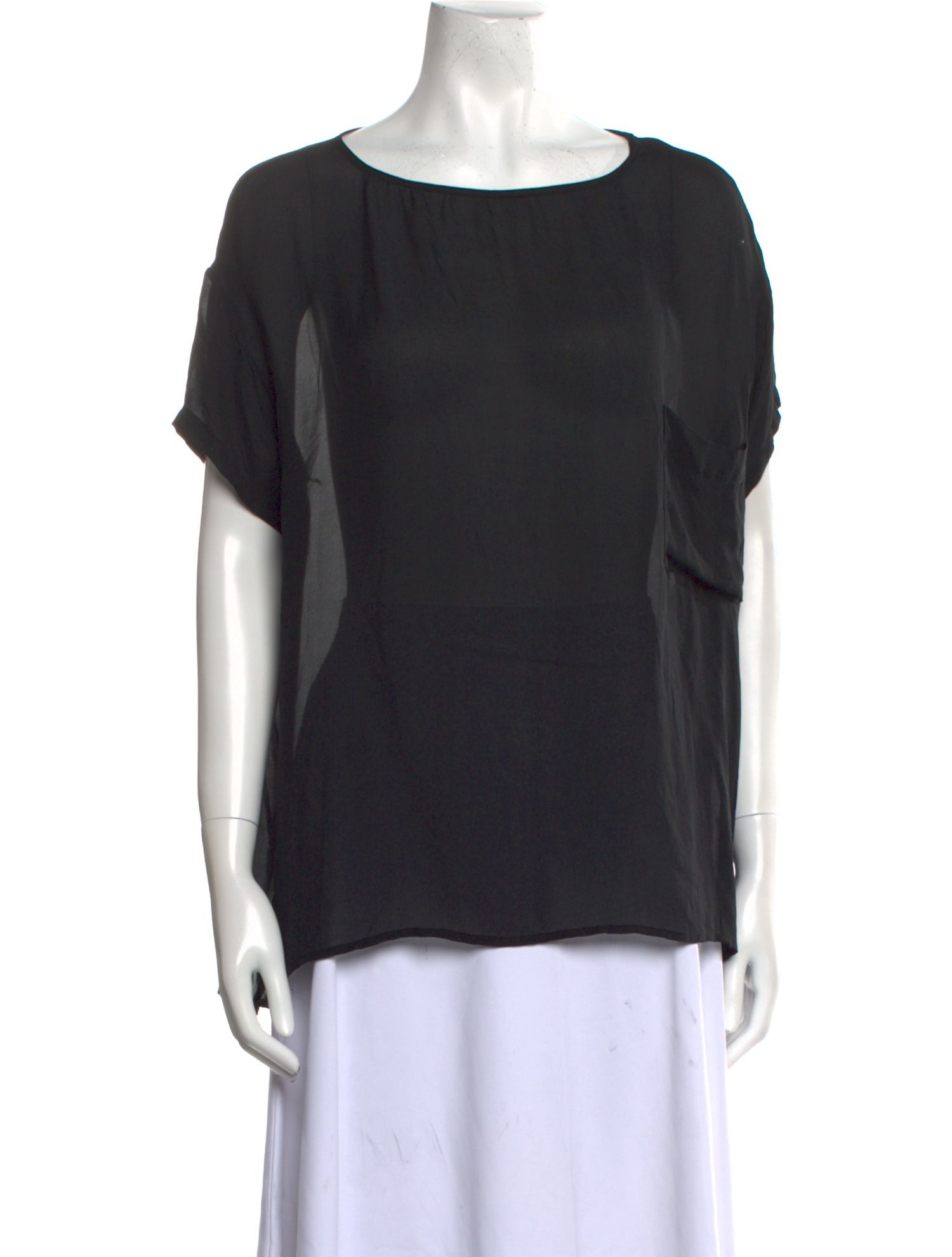 Nili Lotan Silk Bateau Neckline Blouse