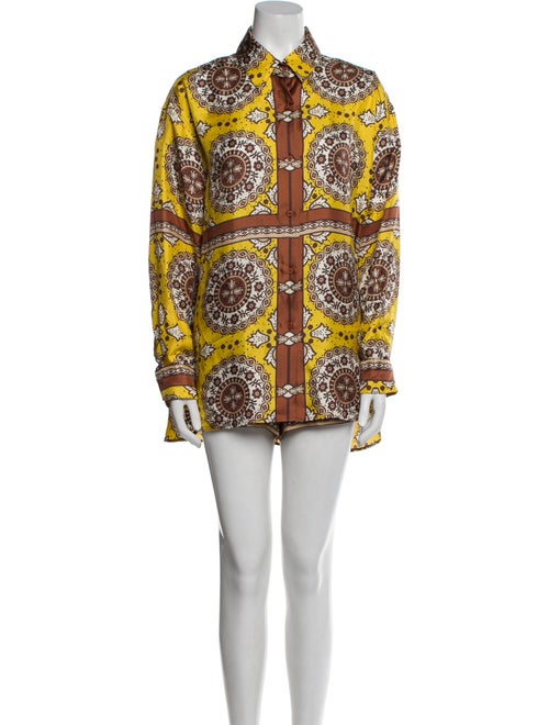 Nili Lotan Silk Printed Short Set