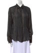 Nili Lotan Silk Long Sleeve Button-Up Top
