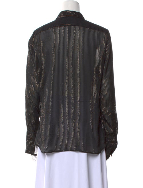 Nili Lotan Silk Long Sleeve Button-Up Top