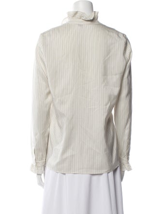 Nili Lotan Silk Striped Polo