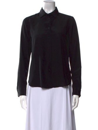 Nili Lotan Silk Long Sleeve Button-Up Top