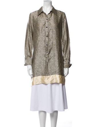Nili Lotan Silk Plaid Print Tunic