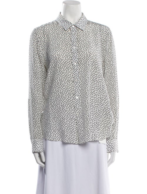 Nili Lotan Silk Printed Button-Up Top