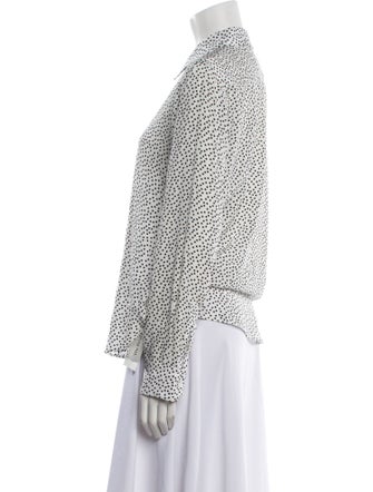 Nili Lotan Silk Printed Button-Up Top